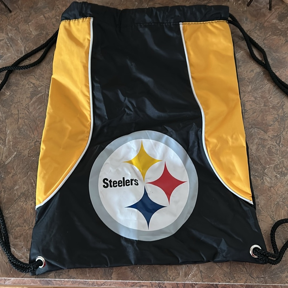 Pittsburgh Steelers Logo Drawstring Backpack - Picture 3 of 10